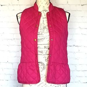 Crown & Ivy Kids Hot Pink Quilted Snap Front Vest, Size L